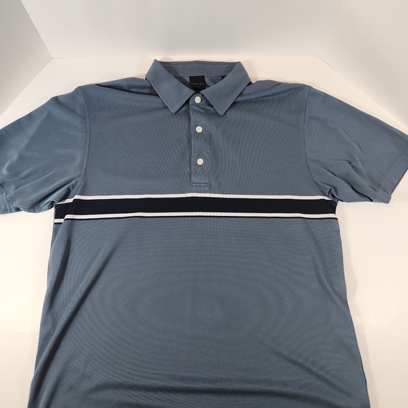 DUNNING Golf Men's M Performance Wicking Polo Short Sleeve Striped - Picture 3 of 8